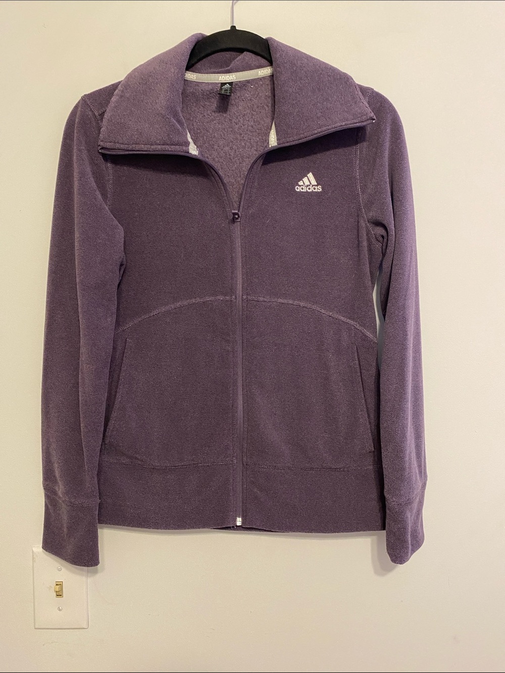 adidas Women's Lavender Full-Zip Teddy Fleece Jacket, nice and soft.
